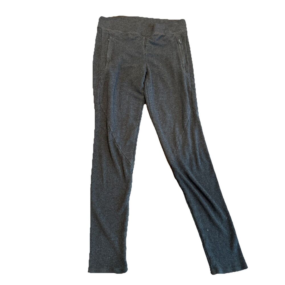 Women's Alo Size Large Ribbed Gray Yoga Pants Leggings Full Length Small